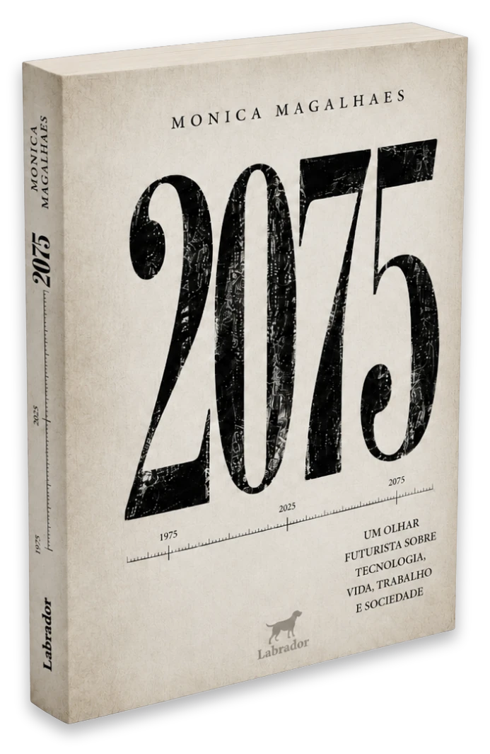 Exemplar de 2075 em pé, com a lombada visível